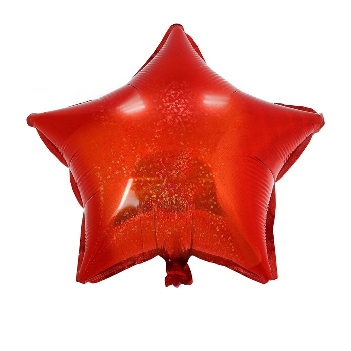 Шар фольгированный Звезда 10" голография, цвет красный, для палочки 
