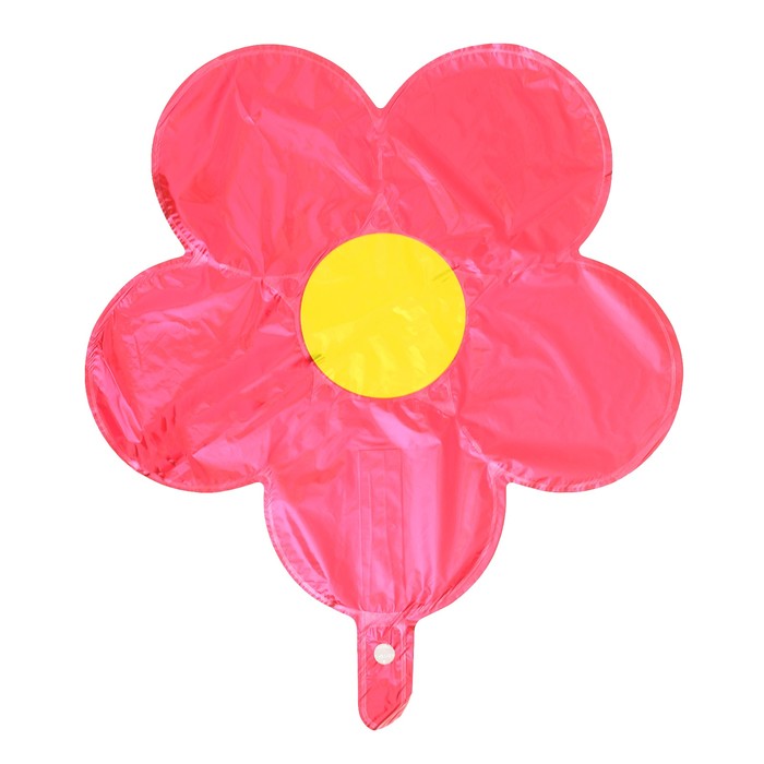 Шар фольгированный 14" "Цветок" для палочки, с клапаном, мини, цвет красный 