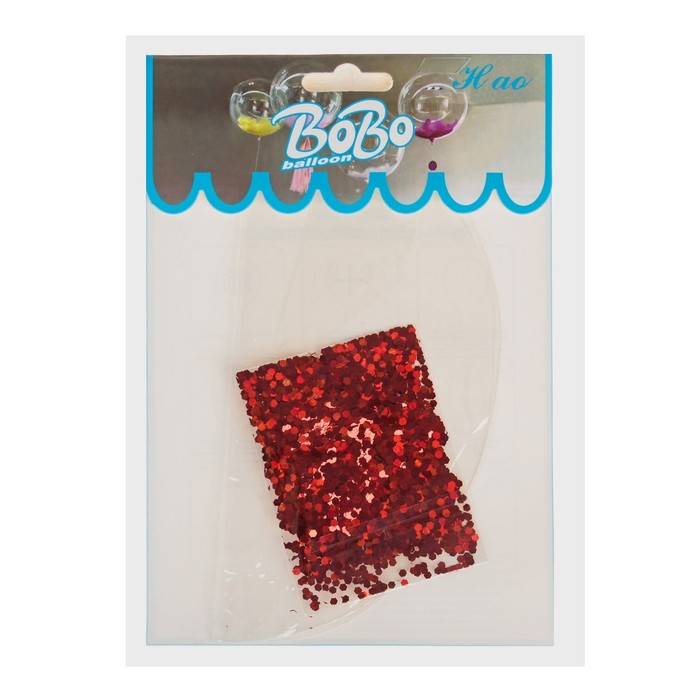 Набор "Шар прозрачный 18", конфетти мелкие красные 