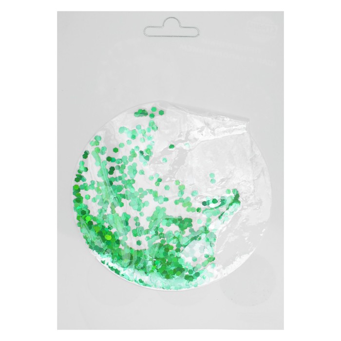 Шар полимерный 12" "Сфера", блестки шестиугольники, цвет зеленый 