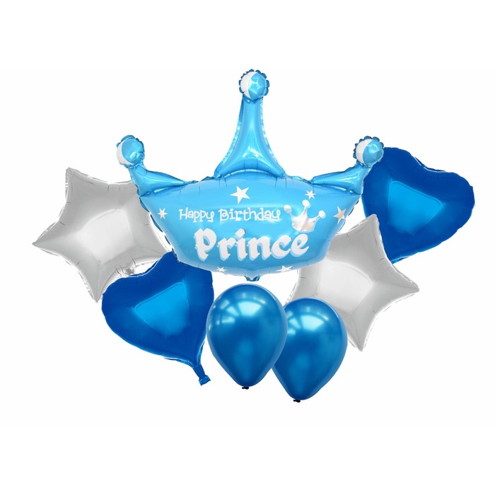 Букет из шаров "С днём рождения, принц", набор из 7 шт. 
