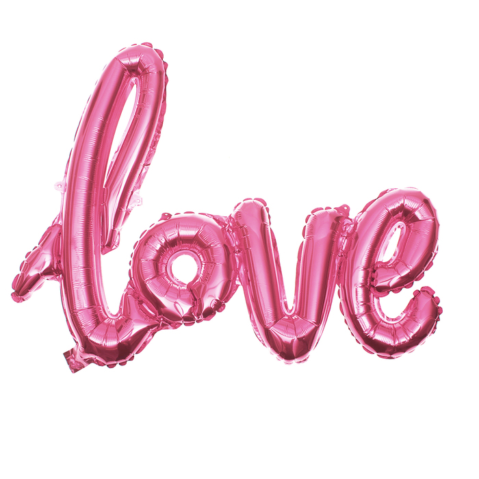 Шар фольгированный "Надпись Любовь" 38", прописные буквы, цвет розовый 