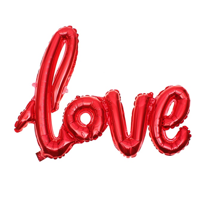 Шар фольгированный "Надпись Любовь" 38", прописные буквы, цвет красный 