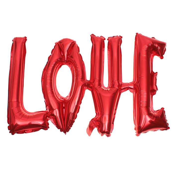 Шар фольгированный "Надпись Любовь" 38", заглавные буквы, цвет красный 