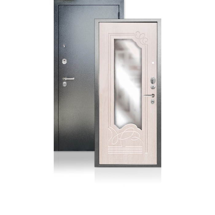 Сейф-дверь ARGUS «ДА-8», 970 × 2050 мм, левая, цвет дуб белёный, зеркало 