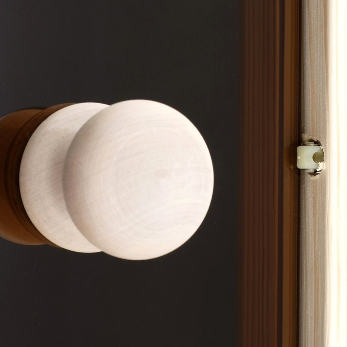 Дверь для бани и сауны 190×70 см, бронза, круглая ручка 