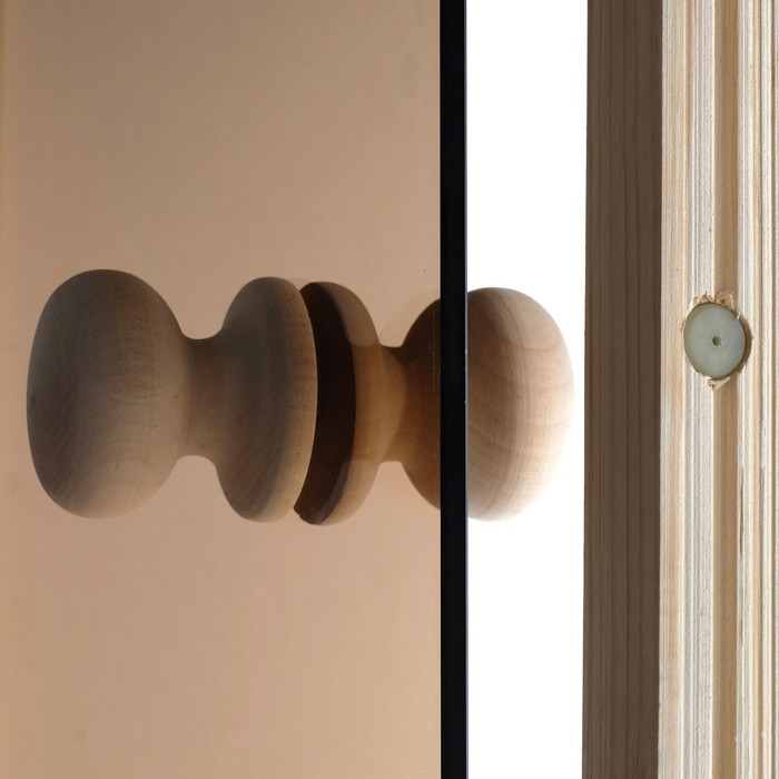 Дверь для бани и сауны 190×70 см, бронза, круглая ручка 
