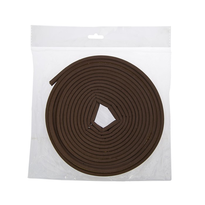 Уплотнитель резиновый TUNDRA krep, профиль Р, размер 5.5 х 9 мм, коричневый, в упаковке 10 м 