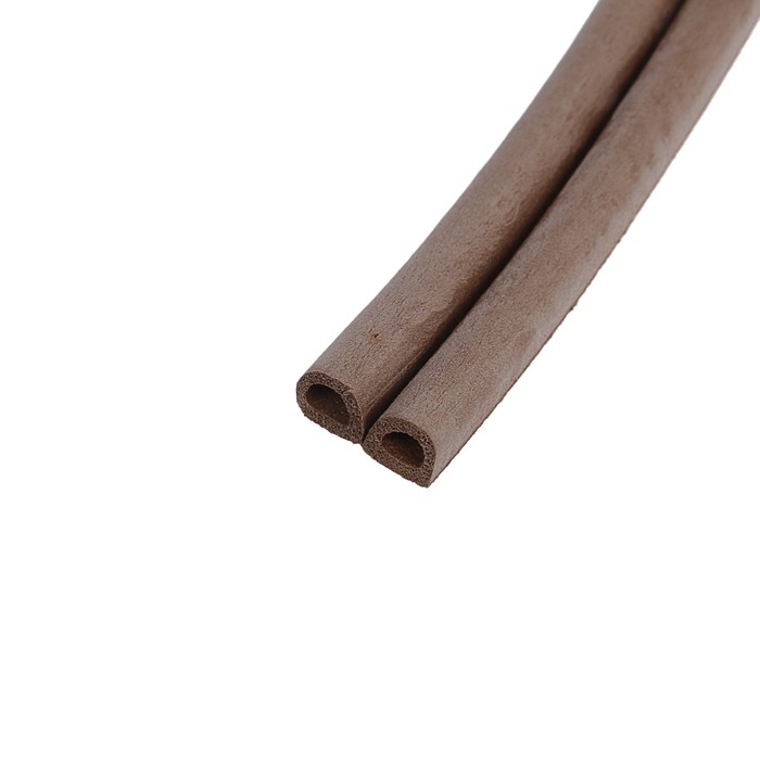 Уплотнитель резиновый TUNDRA krep, профиль D, размер 9х8 мм, коричневый, в катушке 100 м. 