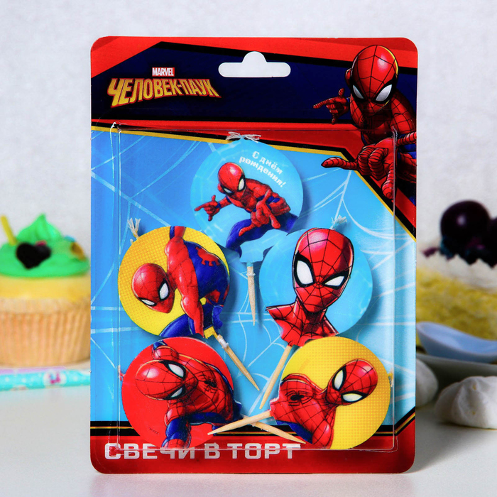 Свеча в торт набор, Человек-паук 
