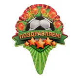 Свеча музыкальная в торт футбольный кубок "Поздравляем"  - фото 6