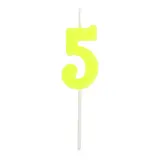 Свеча в торт цифра 5, жёлтый  - фото 2