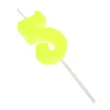 Свеча в торт цифра 5, жёлтый  - фото 3