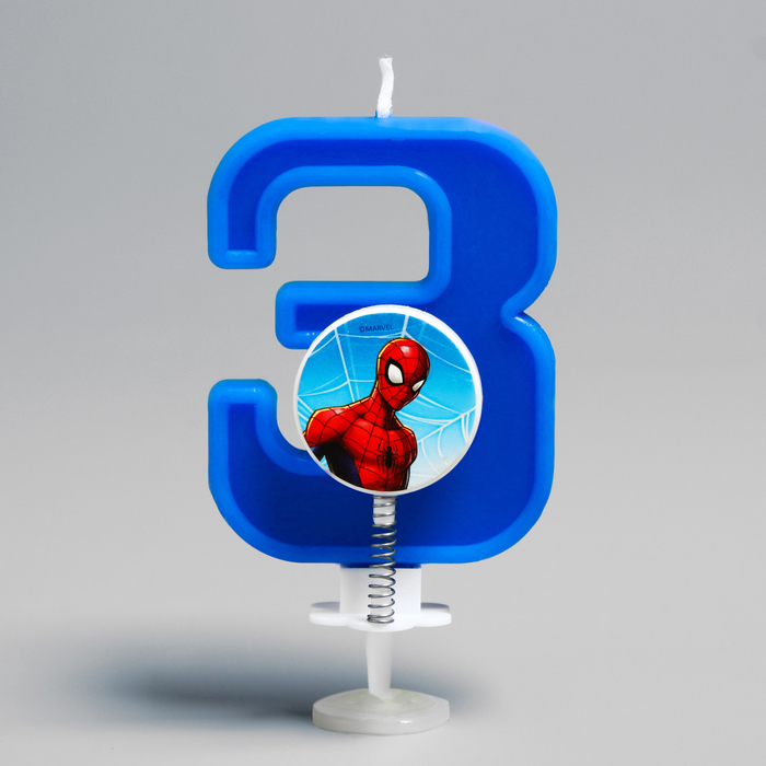 Свеча в торт "3", Человек паук 