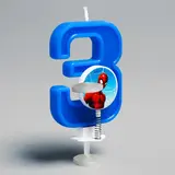 Свеча в торт "3", Человек паук  - фото 3