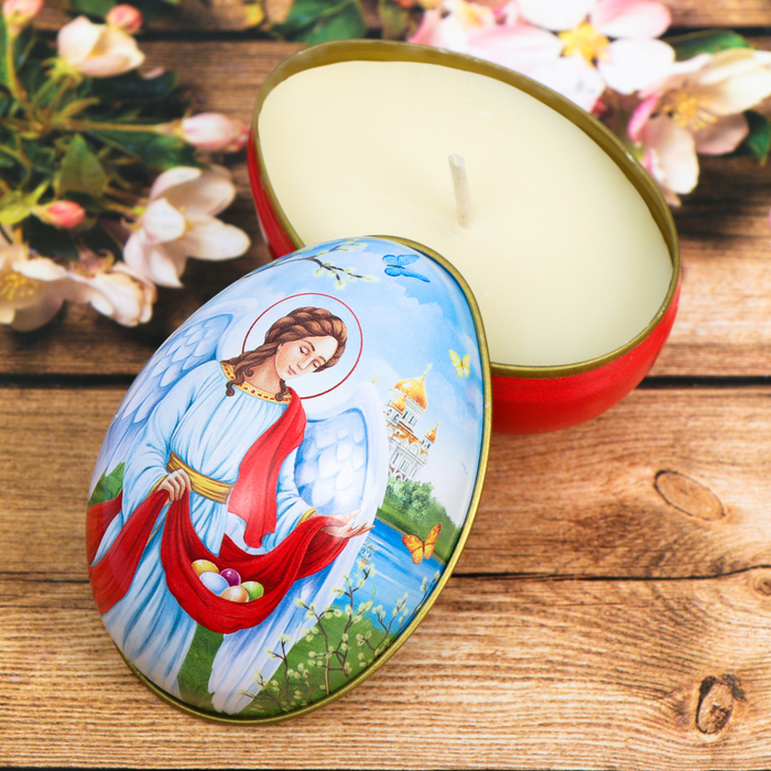 Пасхальная свеча в баночке «Христос Воскресе!» (ангел) 