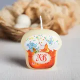 Пасхальная свеча-кулич с картинкой «ХВ» 