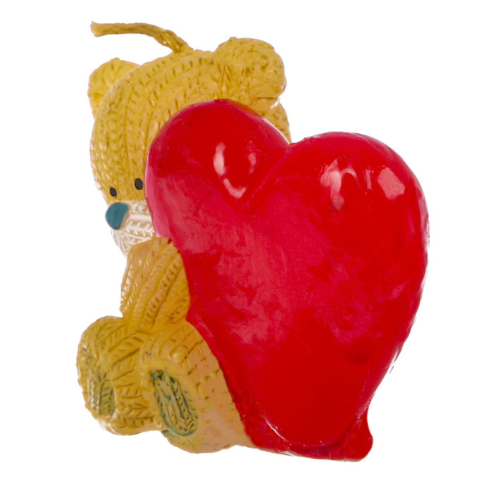 Свеча формовая «Мишка с сердцем», 5 см 