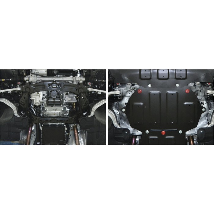 Защита картера АвтоБРОНЯ (часть 2) для Genesis G80 (V - 2.0) 4WD 2017-н.в., сталь 2 мм, с крепежом, 111.02354.1 