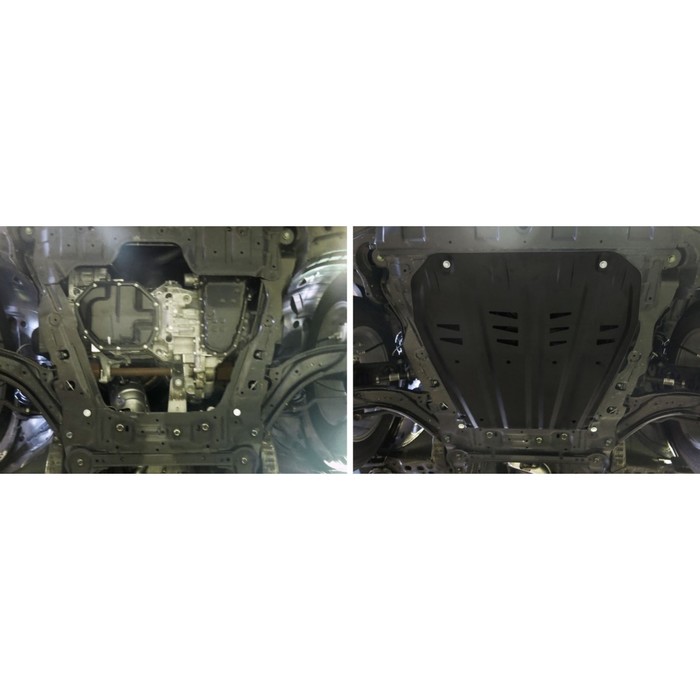 Защита картера и КПП АвтоБРОНЯ для Nissan Qashqai (V - 1.2T; 2.0) (сборка РФ) 2015-н.в., сталь 2 мм, с крепежом, 111.04158.1 