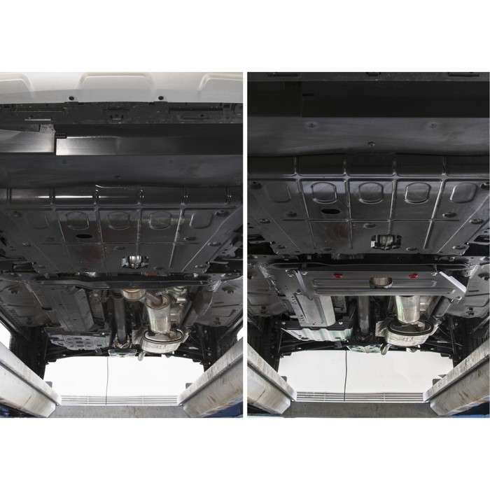Защита топливных трубок АвтоБРОНЯ для Renault Duster (V - 1.6; 2.0; 1.5d) 2011-2015 2015-н.в., сталь 2 мм, с крепежом, 111.04716.1 