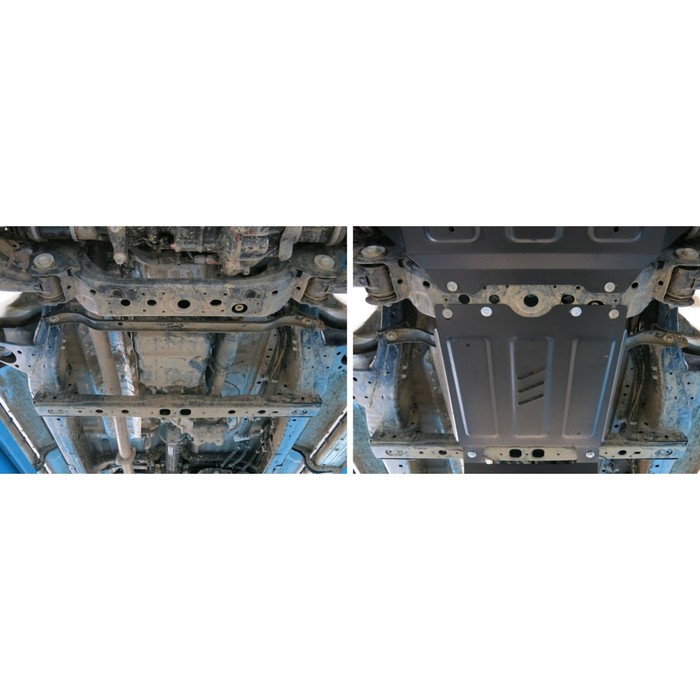 Защита КПП Rival для Toyota Hilux VIII (V - 2.4d; 2.8d) 4WD 2015-н.в., сталь 2 мм, с крепежом, 111.9503.1 
