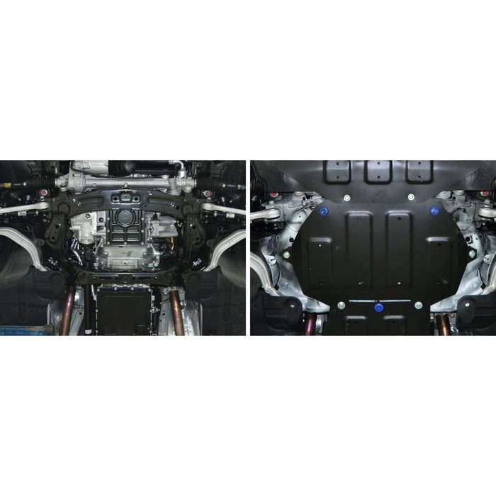 Защита картера Rival (часть 2) для Genesis G80 (V - 2.0) 4WD 2017-н.в., сталь 2 мм, с крепежом, 111.2354.1 