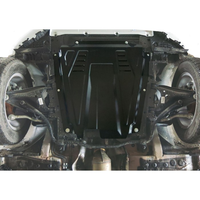 Защита картера и КПП АвтоБРОНЯ для Renault Sandero (V - 1.4; 1.6) 2005-2014 2014-н.в., сталь 2 мм, с крепежом, 111.06027.1 