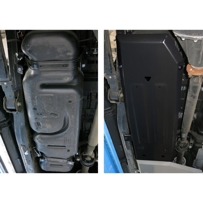 Защита топливного бака АвтоБРОНЯ для Ford Ranger (V - 2.2d) 2012-2015, сталь 2 мм, с крепежом, 111.01845.1 