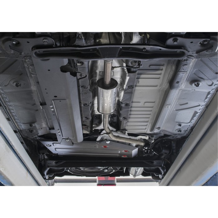 Защита топл. бака АвтоБРОНЯ для Nissan Terrano (V - 1.6; 2.0) FWD 2014-2016 2016-н.в., сталь 2 мм, с крепежом, 111.04720.1 