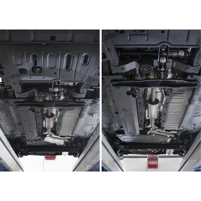 Защита топл. бака АвтоБРОНЯ для Nissan Terrano (V - 1.6; 2.0) FWD 2014-2016 2016-н.в., сталь 2 мм, с крепежом, 111.04720.1 
