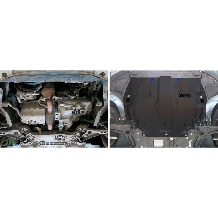 Защита картера и КПП Rival для Volkswagen Touran I, II (V - 1.6; 1.9d; 2.0d) 2004-2015, сталь 2 мм, с крепежом, 111.5107.1 