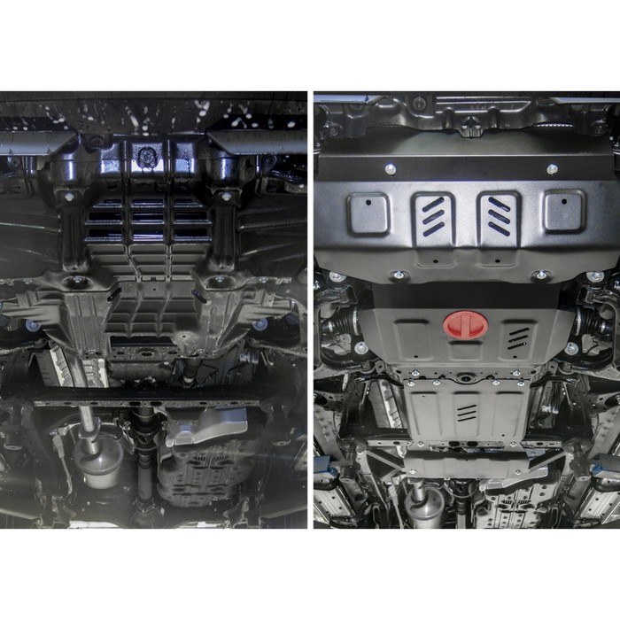 Защита радиатора, картера, КПП и РК АвтоБРОНЯ для Toyota Fortuner (V - 2.8d; 2.7) 4WD 2017-н.в., сталь 2 мм, с крепежом, K111.05770.1 