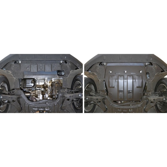 Защита картера и КПП АвтоБРОНЯ для Haval H2 (V - 1.5T) МКПП 4WD 2014-н.в., сталь 2 мм, с крепежом, 111.09401.1 