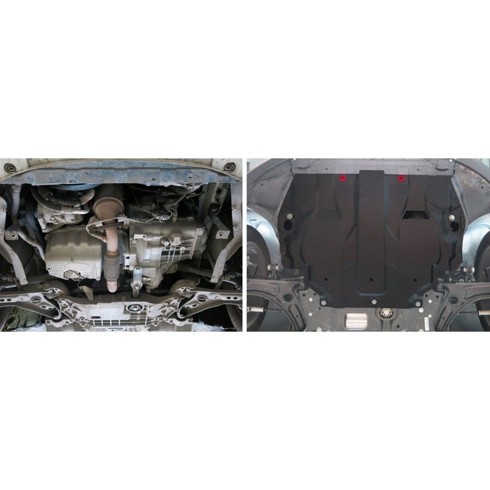 Защита картера и КПП АвтоБРОНЯ для Volkswagen Caddy (V - 1.6; 1.9d; 2.0d) 2006-2015, сталь 2 мм, с крепежом, 111.05107.1 