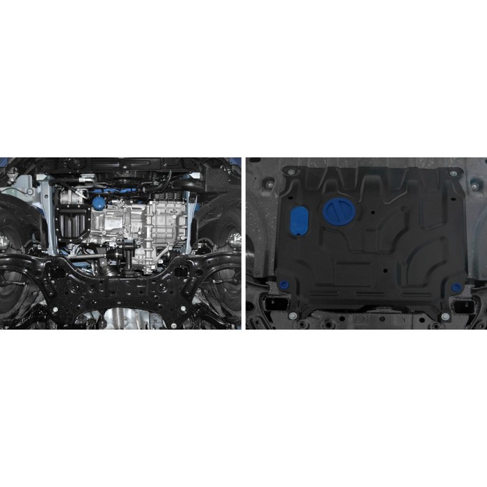 Защита картера и КПП Rival для Hyundai Solaris II (V - 1.4; 1.6) 2017-н.в., сталь 2 мм, с крепежом, 111.2369.1 