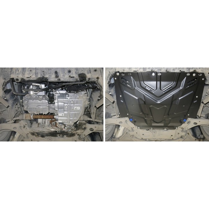 Защита картера и КПП Rival для Ford Kuga I (V - 2.0) 2008-2013, сталь 2 мм, с крепежом, 111.1850.1 