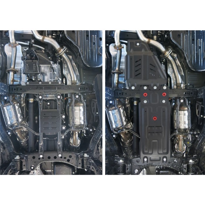 Защита КПП АвтоБРОНЯ для Toyota Land Cruiser 200 (V - 4.5d; 4.7) 2007-2015 / (V - 4.5d; 4.6) 2015-н.в., сталь 2 мм, с крепежом, 111.09507.1 