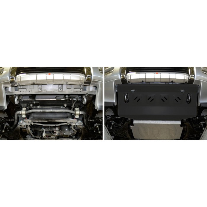 Защита радиатора АвтоБРОНЯ для Mitsubishi Pajero IV (V - 3.0; 3.2d 188/200 л.с.; 3.8) 2006-2011 2011-н.в., сталь 2 мм, с крепежом, 111.04012.1 