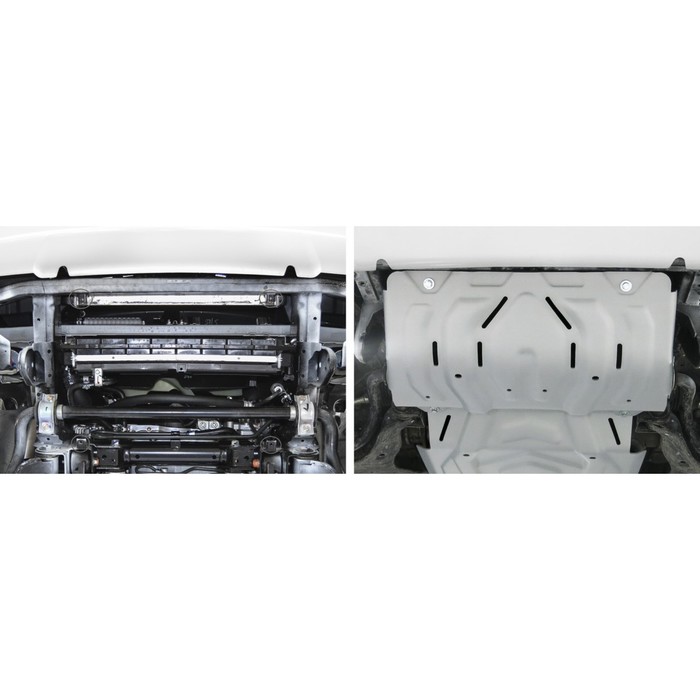 Защита радиатора Rival для Fiat Fullback (V - 2.4d) 2016-н.в./Mitsubishi L200 (V - 2.4d; 2.4d H.P.) 2015-н.в./Mitsubishi Pajero Sport (V - 3.0; 2.4d) 2016-н.в., алюминий 4 мм, с крепежом, 333.4046.2 