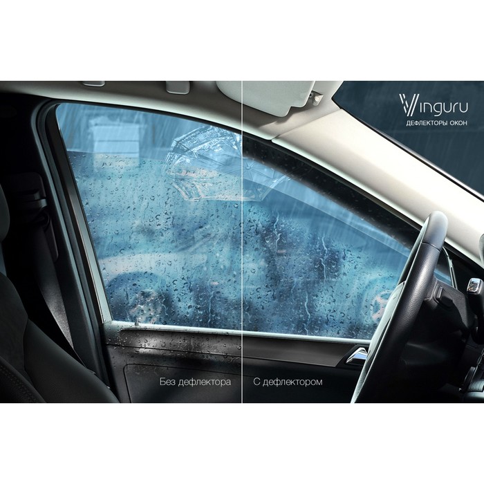 Ветровики Vinguru Lada Vesta 2015-2016,сед. накладные скотч к-т 4 шт., материал акрил 194787 