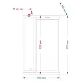 Шкаф-зеркало Misty "Астра-50", с подсветкой, правый  - фото 2