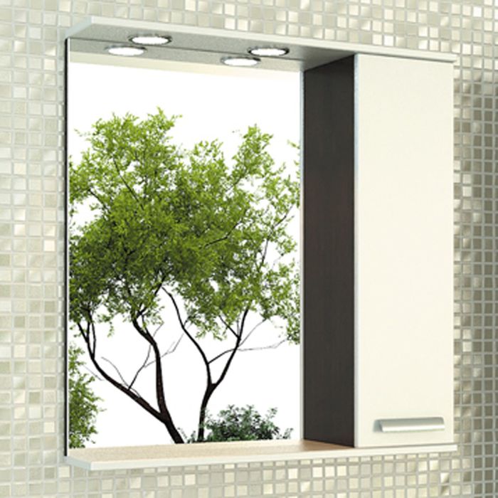 Зеркало-шкаф для ванной "Манчестер-75" 78,6 х 75 х 15,4 см, цвет венге 