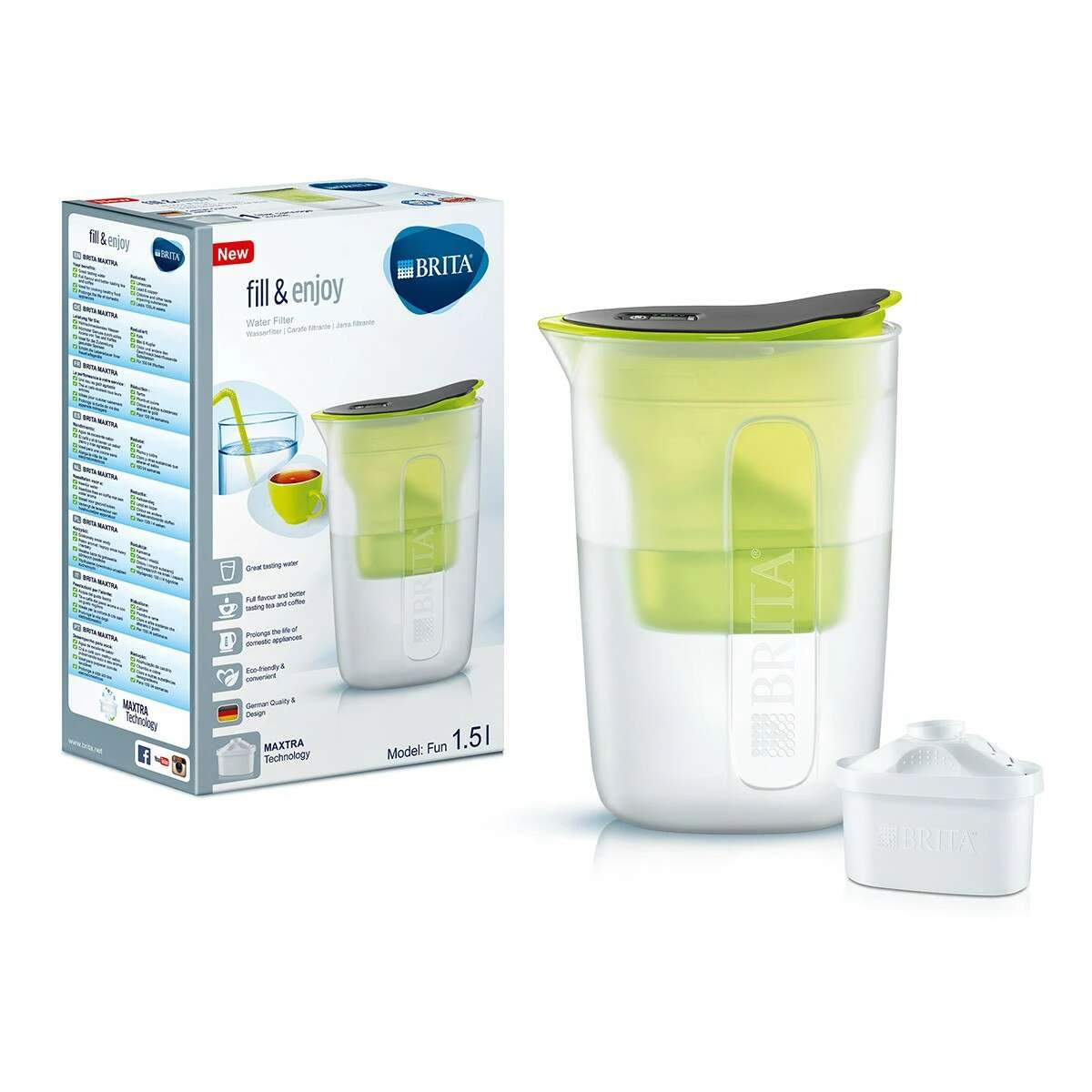 Brita су сүзгісі FUN fill&enjoy 1,5 л  Lime - фото 2