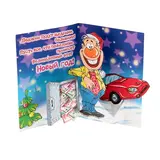 Открытка объемная "Подарков ждешь? держи карманы...", сейф с деньгами, дед Мороз  - фото 2