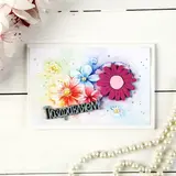 Открытка "Поздравляем!" ручная работа, цветы 