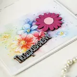 Открытка "Поздравляем!" ручная работа, цветы  - фото 2