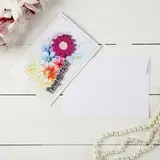 Открытка "Поздравляем!" ручная работа, цветы  - фото 4