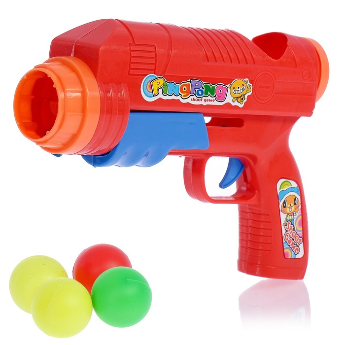 Пистолет «Пинг понг», стреляет шариками, цвета МИКС 