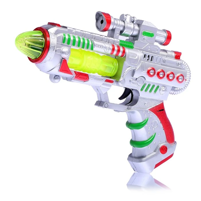 Пистолет «Бластер», свет и звук, работает от батареек 